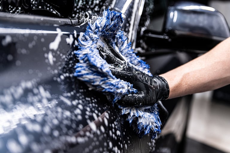 Maniac Line washmitt en washandschoen voor krasvrij wassen