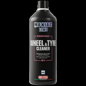 Black bottle of ManiaC Rock Wheel and Tyre Cleaner cleaning product