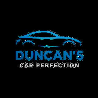 Duncans Car Perfection logo with blue stylized car silhouette above text