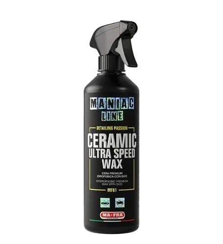 Black spray bottle of Maniac Line Ceramic Ultra Speed Wax for car detailing