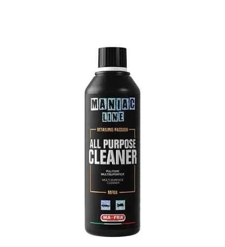 Black bottle of Maniac Line All Purpose Cleaner with white label and black cap
